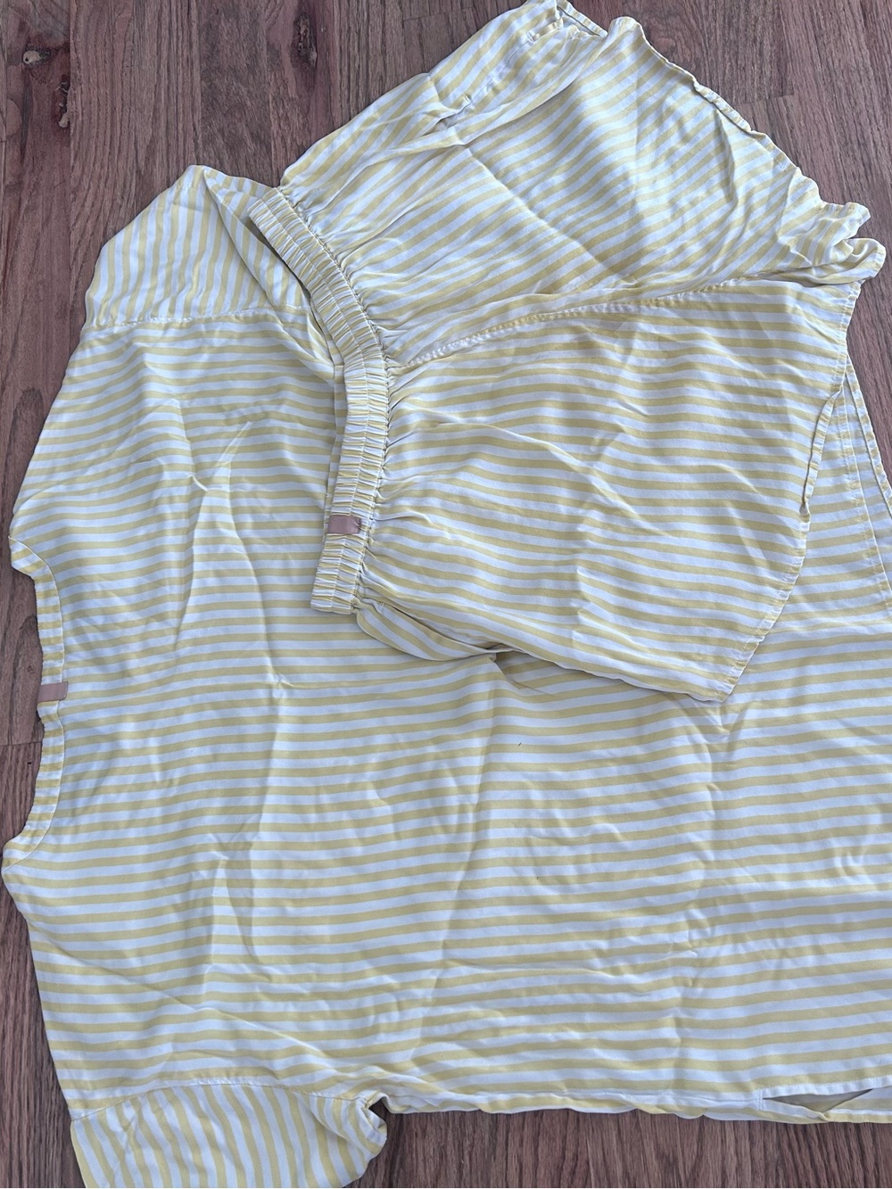 lunya Yellow and White Striped SilkSleep Set - Picture 5 of 7
